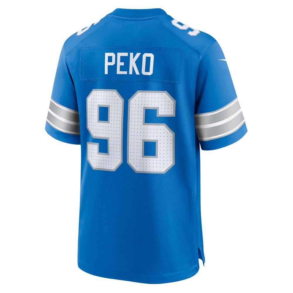 Men's Detroit Lions Kyle Peko  Blue Game Jersey