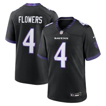 Men's Baltimore Ravens #4 Zay Flowers Black Alternate Game Jersey Men's Baltimore Ravens #4 Zay Flowers Black Alternate Game Jersey