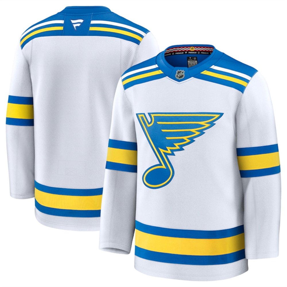 Youth St. Louis Blues Blank White 2024-25 Away Stitched Hockey Jersey