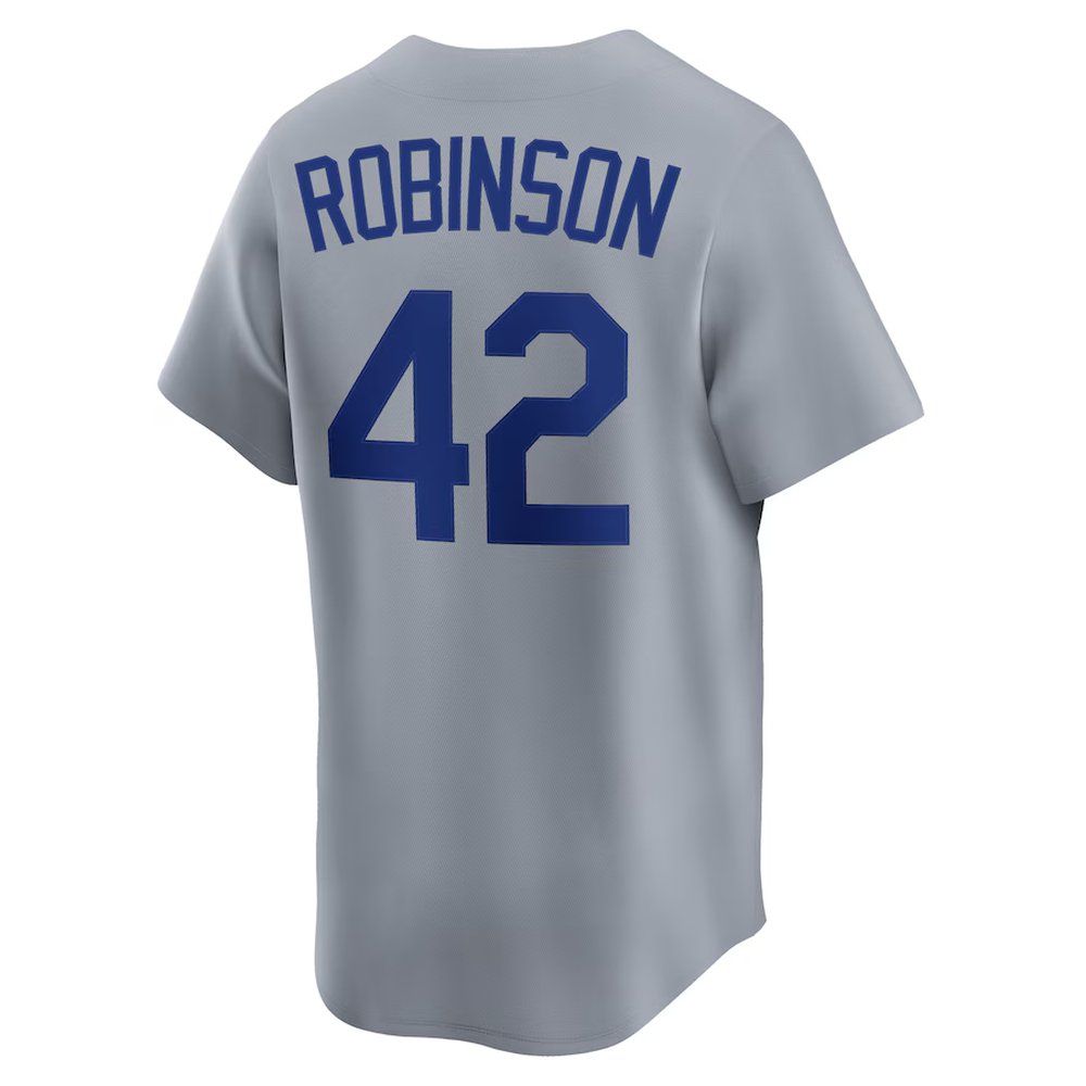Men's Brooklyn Dodgers #42 Jackie Robinson Nike Gray Throwback Cooperstown Collection Limited Jersey Men's Brooklyn Dodgers #42 Jackie Robinson Nike Gray Throwback Cooperstown Collection Limited Jersey