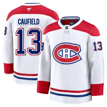 Youth Montreal Canadiens #13 Cole Caufield White Away Jersey