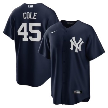 Men's New York Yankees #45 Gerrit Cole Navy Alternate Replica Player Name Jersey Men's New York Yankees #45 Gerrit Cole Navy Alternate Replica Player Name Jersey