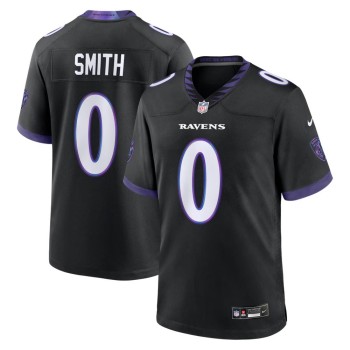 Men's Baltimore Ravens #0 Roquan Smith Black Alternate Game Jersey Men's Baltimore Ravens #0 Roquan Smith Black Alternate Game Jersey