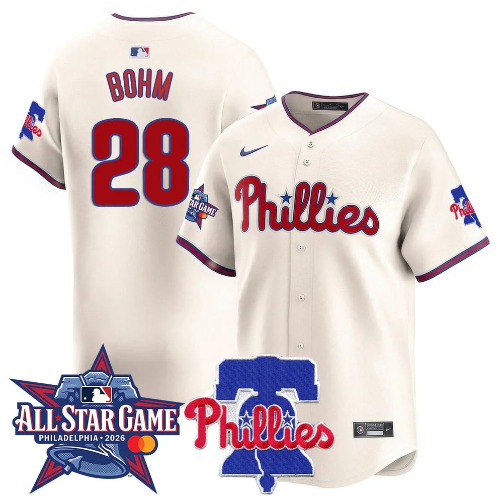 Youth Philadelphia Phillies #28 Alec Bohm Cream 2026 MLB All-Star Jersey Youth Philadelphia Phillies #28 Alec Bohm Cream 2026 MLB All-Star Jersey