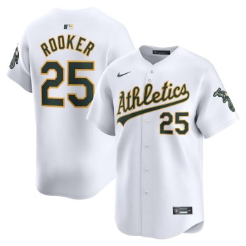 Men's Oakland Athletics #25 Brent Rooker White Home Limited Player Jersey