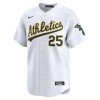 Men's Oakland Athletics #25 Brent Rooker White Home Limited Player Jersey Men's Oakland Athletics #25 Brent Rooker White Home Limited Player Jersey