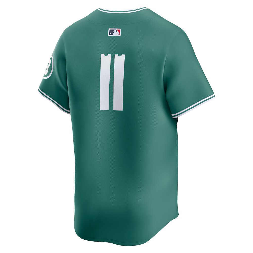 Men's Boston Red Sox #11 Rafael Devers Green 2025 City Connect Limited Player Jersey Men's Boston Red Sox #11 Rafael Devers Green 2025 City Connect Limited Player Jersey
