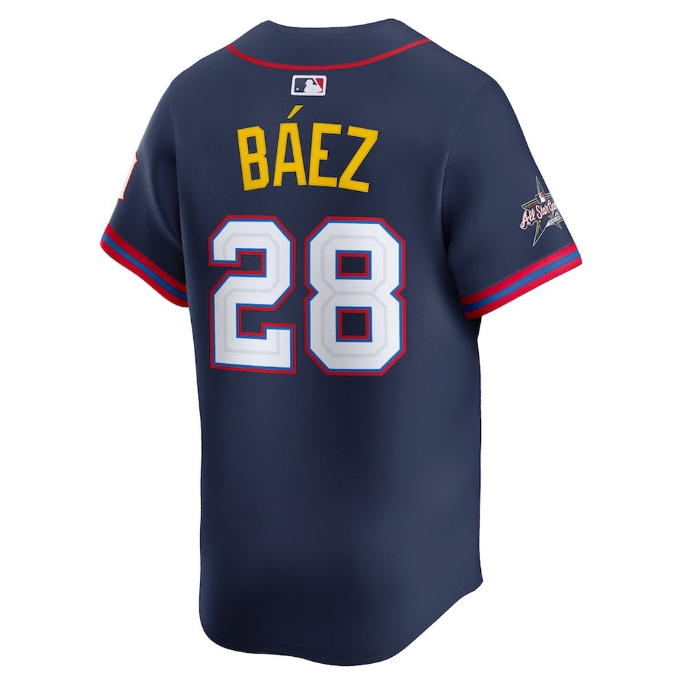 Youth American League #28 Javier Baez Nike Navy 2025 All-Star Edition Limited Player Jersey