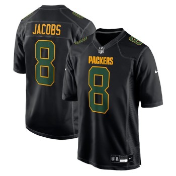 Men's Green Bay Packers #8 Josh Jacobs Carbon Black Fashion Game Jersey Men's Green Bay Packers #8 Josh Jacobs Carbon Black Fashion Game Jersey