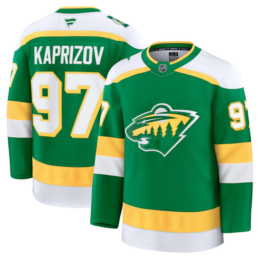 Youth Minnesota Wild #97 Kirill Kaprizov Green 2024-25 Alternate With A Patch Stitched Hockey Jersey