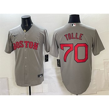 Men's Boston Red Sox #70 Payton Tolle Grey Cool Base Jersey