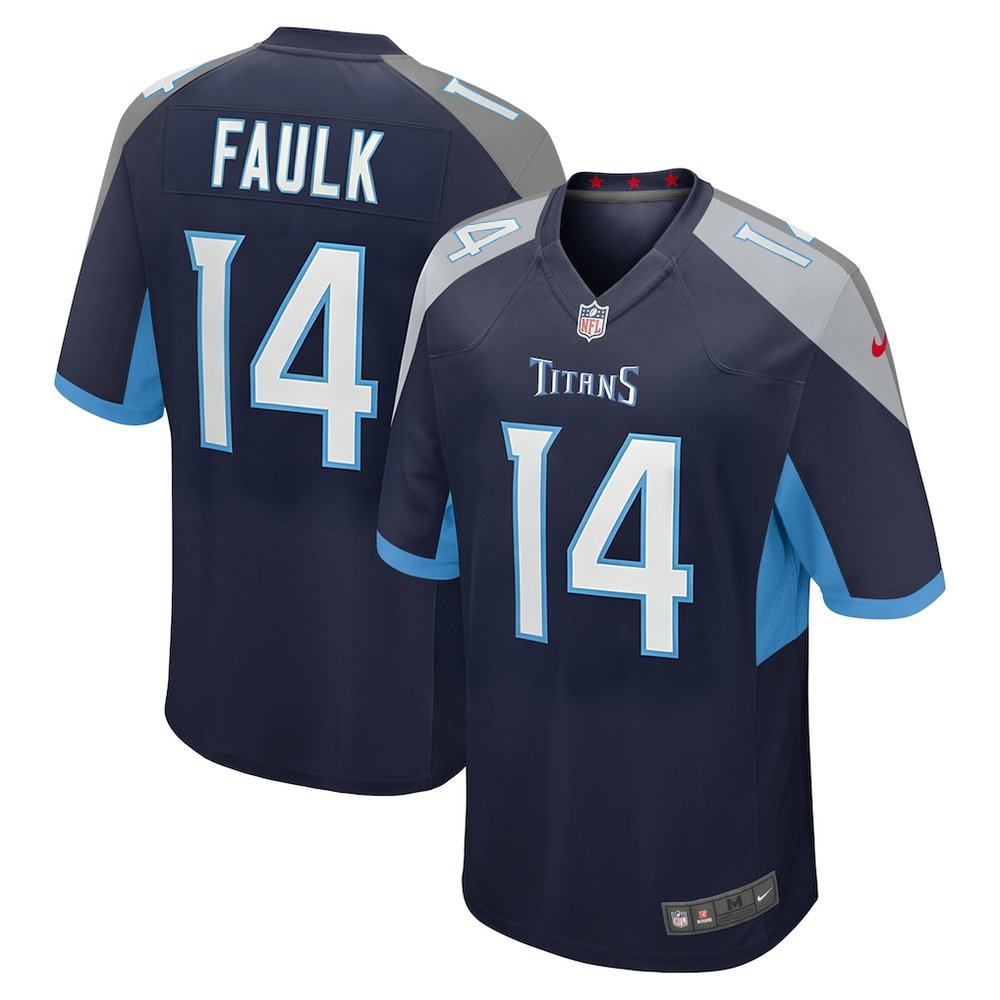 Men's Tennessee Titans #14 Carnell Tate Navy 2026 NFL Draft Game Jersey Men's Tennessee Titans #14 Carnell Tate Navy 2026 NFL Draft Game Jersey