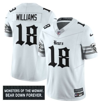 Men's Chicago Bears #18 Caleb Williams White 'Gothic Monsters Edition' Vapor F.U.S.E. Limited Jersey Men's Chicago Bears #18 Caleb Williams White 'Gothic Monsters Edition' Vapor F.U.S.E. Limited Jersey
