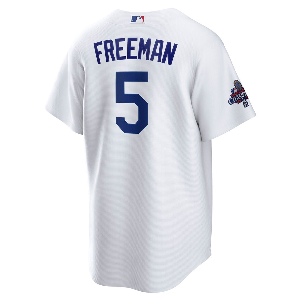 Men's Los Angeles Dodgers #5 Freddie Freeman White 2024 World Series Champions Big &Tall Replica Player Jersey