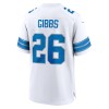 Men's Detroit Lions #26 Jahmyr Gibbs White Game Jersey