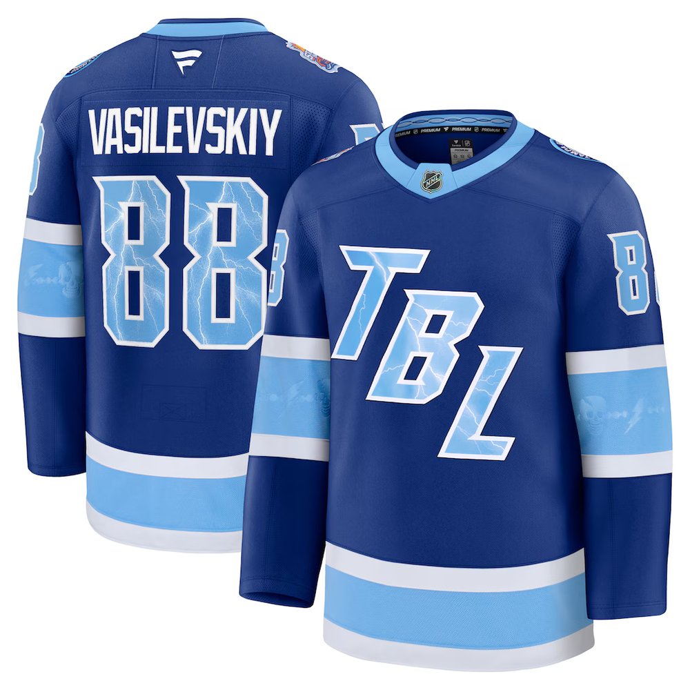 Youth Tampa Bay Lightning #88 Andrei Vasilevskiy Blue 2026 NHL Stadium Series Premium Jersey