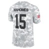 Men's Kansas City Chiefs #15 Patrick Mahomes Arctic Camo 2024 Salute to Service Limited Jersey