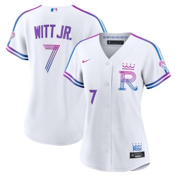 Women's Kansas City Royals #7 Bobby Witt Jr. Nike White 2026 City Connect Stadium Jersey Women's Kansas City Royals #7 Bobby Witt Jr. Nike White 2026 City Connect Stadium Jersey