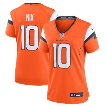 Women's Denver Broncos #10 Bo Nix Orange Game Jersey Women's Denver Broncos #10 Bo Nix Orange Game Jersey