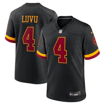 Men's Washington Commanders #4 Frankie Luvu Black Hail Raiser Alternate Game Jersey Men's Washington Commanders #4 Frankie Luvu Black Hail Raiser Alternate Game Jersey