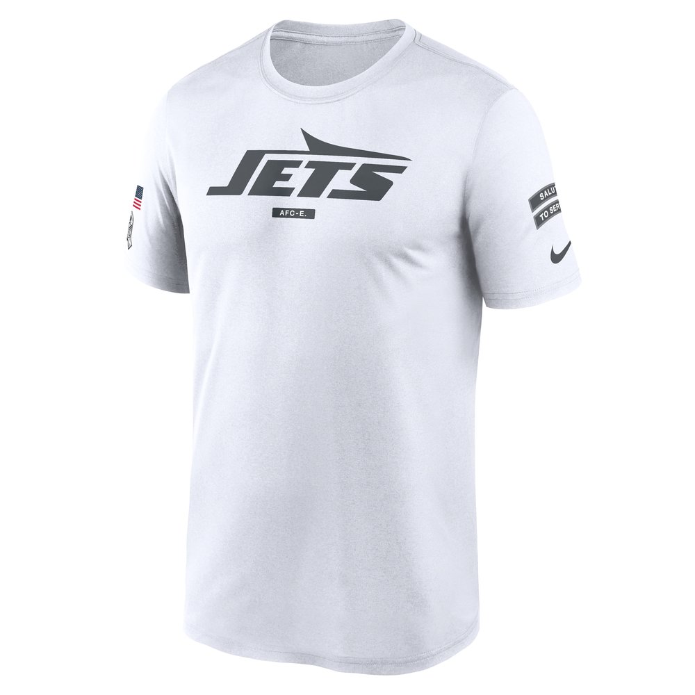 Men's New York Jets White 2024 Salute To Service Legend Performance T-Shirt Men's New York Jets White 2024 Salute To Service Legend Performance T-Shirt