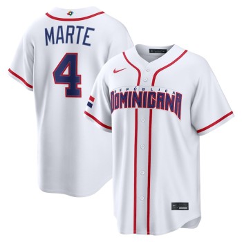 Men's Dominican Republic Baseball #4 Ketel Marte White 2026 World Baseball Classic Home Stadium Jersey Men's Dominican Republic Baseball #4 Ketel Marte White 2026 World Baseball Classic Home Stadium Jersey