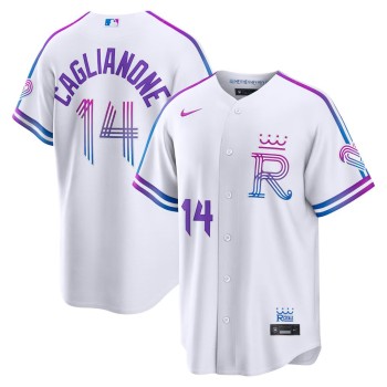 Youth Kansas City Royals #14 Jac Caglianone Nike White 2026 City Connect Stadium Jersey Youth Kansas City Royals #14 Jac Caglianone Nike White 2026 City Connect Stadium Jersey