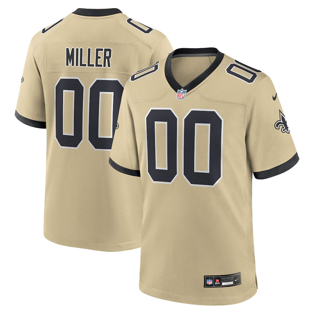 Youth New Orleans Saints Christen Miller Gold 2026 NFL Draft Game Jersey