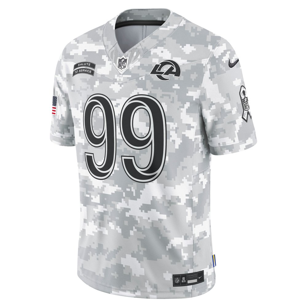 Men's Los Angeles Rams Aaron Donald Arctic Camo 2024 Salute to Service Retired Player Limited Jersey