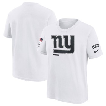Youth New York Giants White 2024 Salute To Service T-Shirt Youth New York Giants White 2024 Salute To Service T-Shirt
