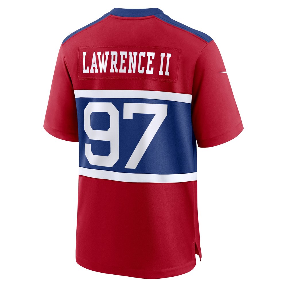 Men's New York Giants Dexter Lawrence II Century Red Alternate Player Game Jersey