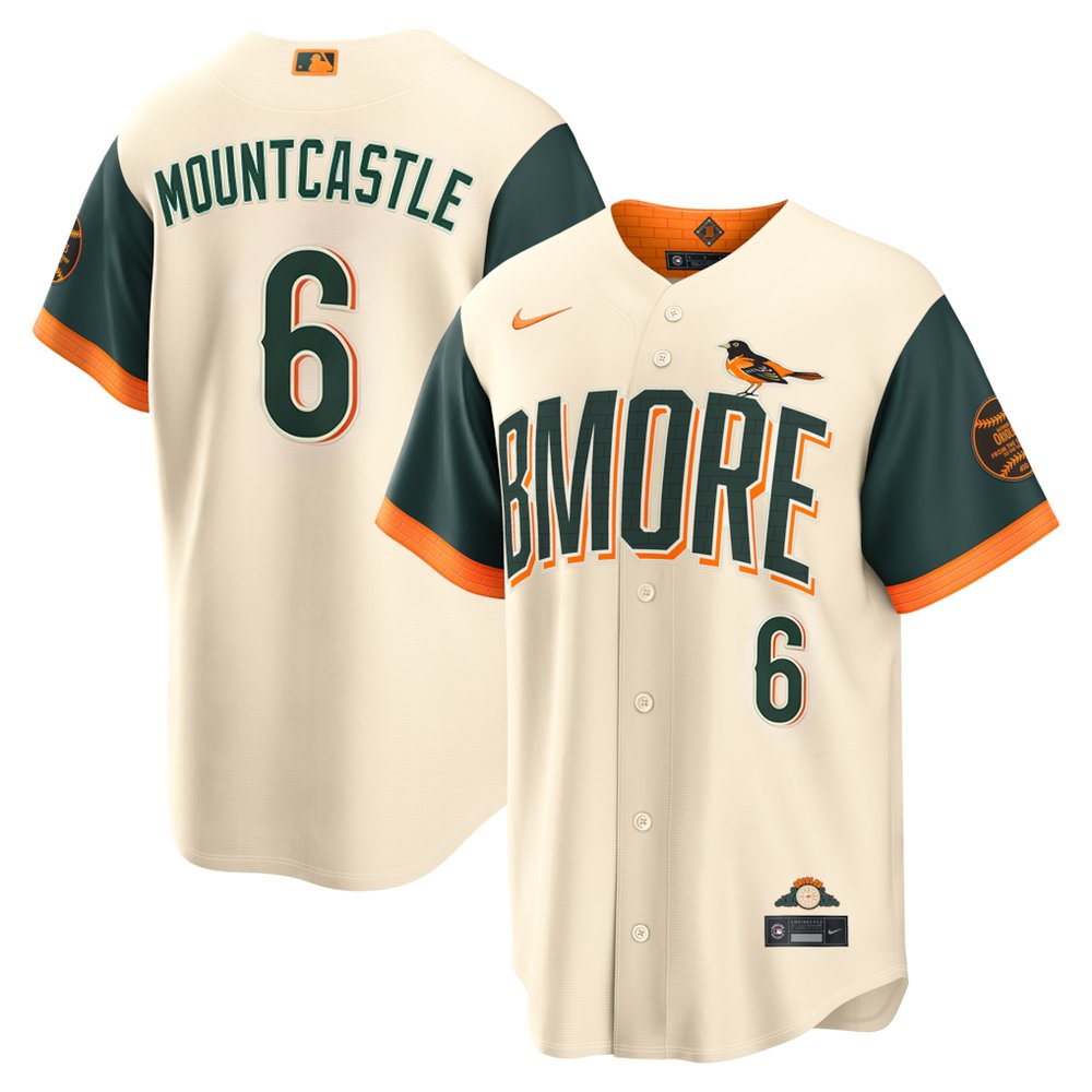 Men's Baltimore Orioles #6 Ryan Mountcastle Nike Natural 2026 City Connect Stadium Jersey Men's Baltimore Orioles #6 Ryan Mountcastle Nike Natural 2026 City Connect Stadium Jersey
