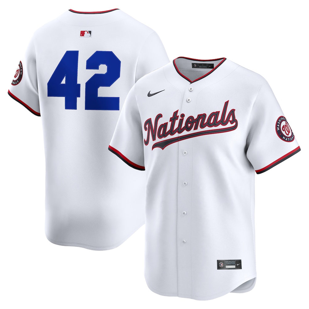 Youth Washington Nationals #42 Jackie Robinson Nike White Home 2025 Jackie Robinson Day Limited Jersey Youth Washington Nationals #42 Jackie Robinson Nike White Home 2025 Jackie Robinson Day Limited Jersey