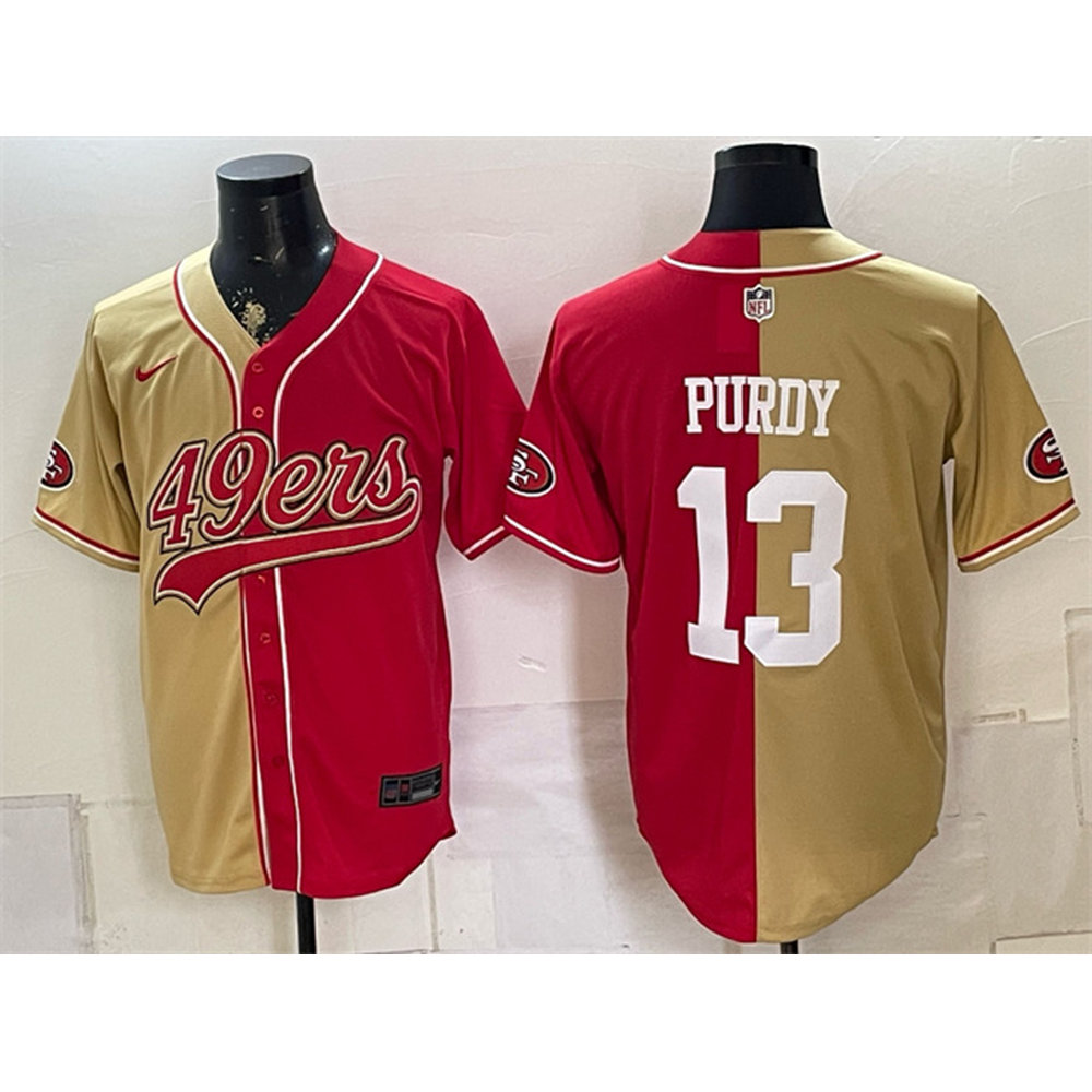 Youth San Francisco 49ers #13 Brock Purdy Red Split Stitched Baseball Jersey