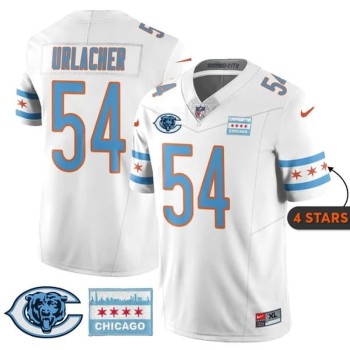 Youth Chicago Bears #54 Brian Urlacher White City Edition With Chicago Flag Vapor F.U.S.E. Untouchable Limited Jersey Youth Chicago Bears #54 Brian Urlacher White City Edition With Chicago Flag Vapor F.U.S.E. Untouchable Limited Jersey