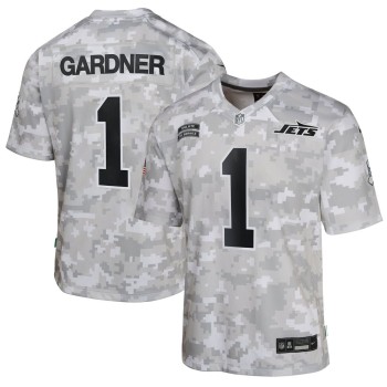 Youth New York Jets Sauce Gardner Arctic Camo 2024 Salute to Service Game Jersey Youth New York Jets Sauce Gardner Arctic Camo 2024 Salute to Service Game Jersey