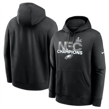 Men's Philadelphia Eagles Black 2024 NFC Champions Fleece Pullover Hoodie Men's Philadelphia Eagles Black 2024 NFC Champions Fleece Pullover Hoodie