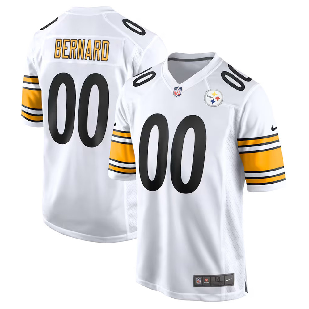 Men's Pittsburgh Steelers Germie Bernard White 2026 NFL Draft Game Jersey Men's Pittsburgh Steelers Germie Bernard White 2026 NFL Draft Game Jersey