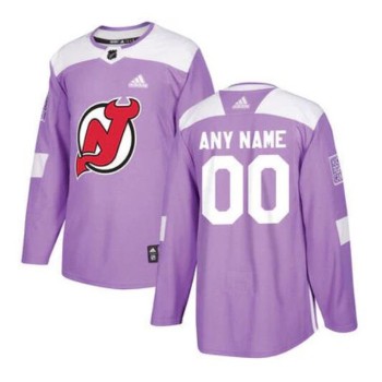 Youth New Jersey Devils Custom Purple Fights Cancer Practice Stitched Hockey Jersey