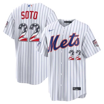 Men's New York Mets #22 Juan Soto Nike White 2026 All-Star Edition Stars & Stripes Stadium Jersey Men's New York Mets #22 Juan Soto Nike White 2026 All-Star Edition Stars & Stripes Stadium Jersey