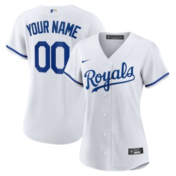 Women's Kansas City Royals Nike White Replica Custom Jersey Women's Kansas City Royals Nike White Replica Custom Jersey
