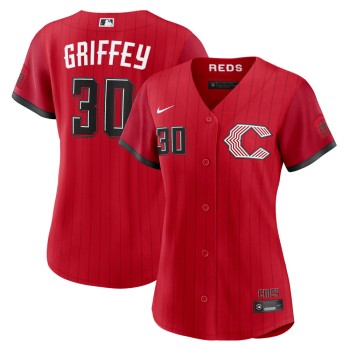 Women's Cincinnati Reds #30 Ken Griffey Jr. Nike Red 2026 City Connect Stadium Jersey Women's Cincinnati Reds #30 Ken Griffey Jr. Nike Red 2026 City Connect Stadium Jersey