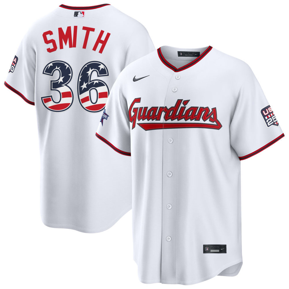 Youth Cleveland Guardians #36 Cade Smith Nike White 2026 All-Star Edition Stars & Stripes Stadium Jersey Youth Cleveland Guardians #36 Cade Smith Nike White 2026 All-Star Edition Stars & Stripes Stadium Jersey
