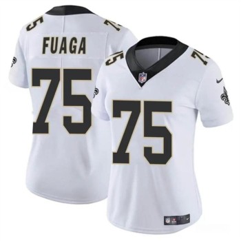 Women's New Orleans Saints #75 Taliese Fuaga White 2024 Draft Vapor Stitched Game Jersey(Run Small) Women's New Orleans Saints #75 Taliese Fuaga White 2024 Draft Vapor Stitched Game Jersey(Run Small)