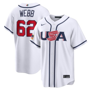 Men's USA Baseball #62 Logan Webb White 2026 World Baseball Classic Home Stadium Jersey Men's USA Baseball #62 Logan Webb White 2026 World Baseball Classic Home Stadium Jersey