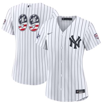 Women's New York Yankees #99 Aaron Judge Nike White 2026 All-Star Edition Stars & Stripes Stadium Jersey Women's New York Yankees #99 Aaron Judge Nike White 2026 All-Star Edition Stars & Stripes Stadium Jersey