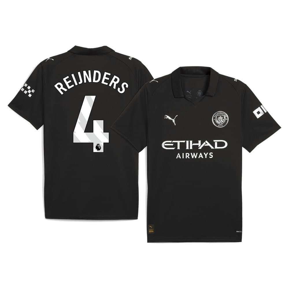 Men's REIJNDERS #4 Manchester City Away Replica Soccer Jersey 2025/26 Men's REIJNDERS #4 Manchester City Away Replica Soccer Jersey 2025/26