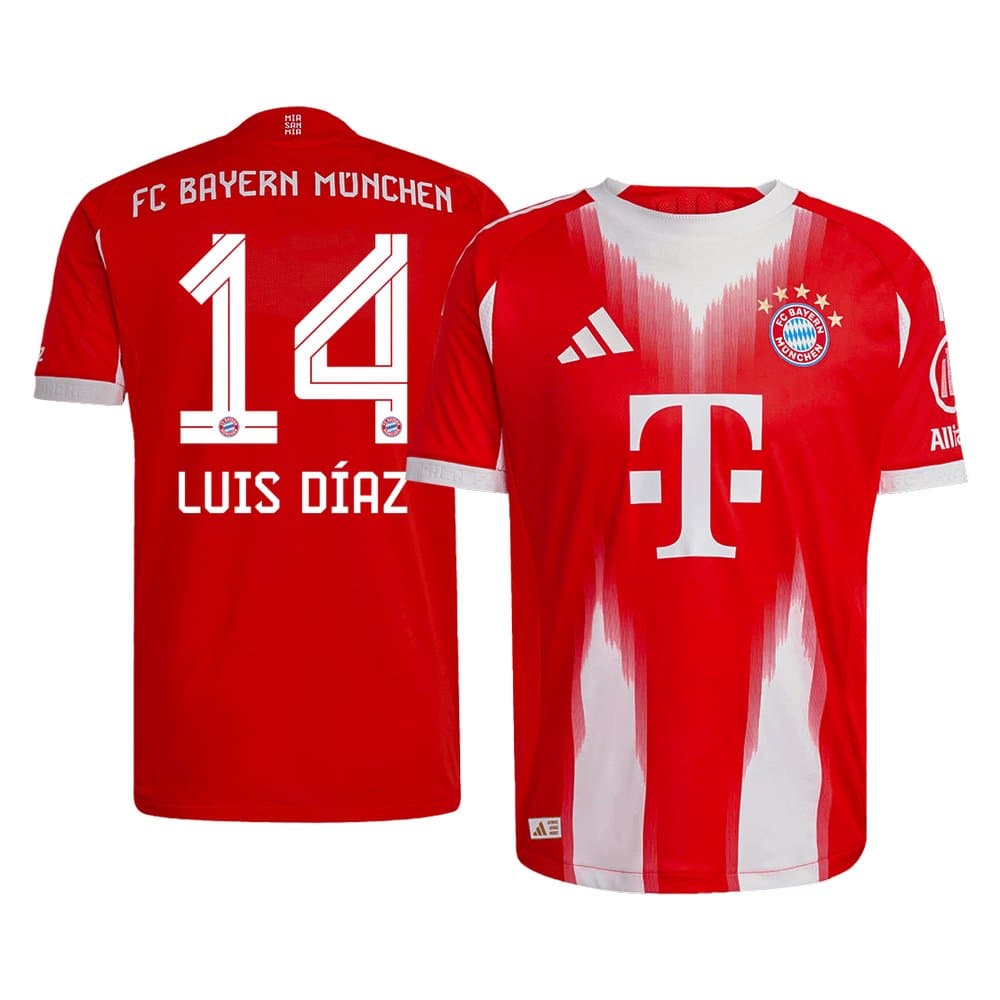 Men's Luis Díaz #14 Bayern Munich Home Authentic Jersey 2025/26 Men's Luis Díaz #14 Bayern Munich Home Authentic Jersey 2025/26