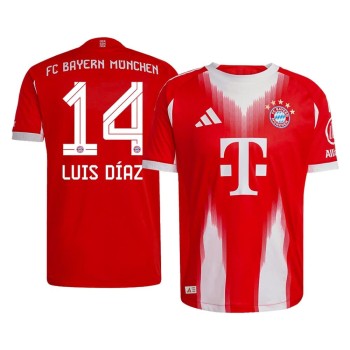 Men's Luis Díaz #14 Bayern Munich Home Authentic Jersey 2025/26 Men's Luis Díaz #14 Bayern Munich Home Authentic Jersey 2025/26