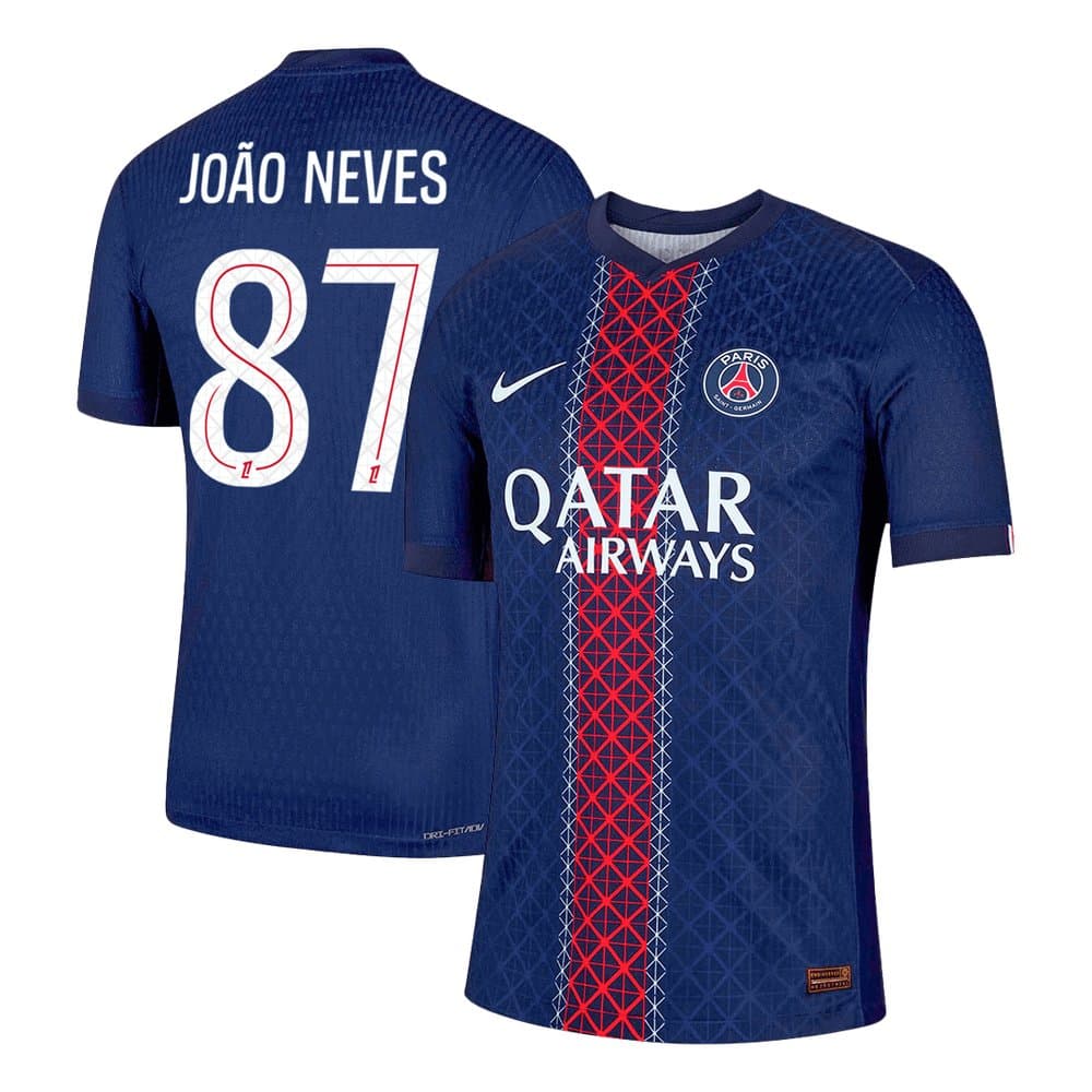 Men's JOÃO NEVES #87 PSG Home Authentic Jersey 2025/26